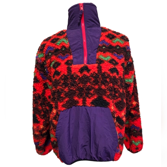 Urban Outfitters multicolored aztec patterned fluffy fuzzy shaggy pullover - Picture 1 of 10